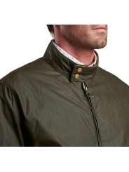 BLOUSON COURT ROYSTON WAX OLIVE COL VELOURS MWX1350 OL51 BARBOUR HOMME boutique Strasbourg store détail