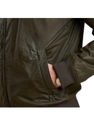 BLOUSON COURT ROYSTON WAX OLIVE COL VELOURS MWX1350 OL51 BARBOUR HOMME boutique Strasbourg store poche
