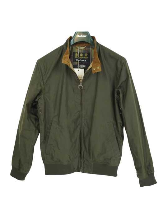 BLOUSON COURT ROYSTON WAX OLIVE COL VELOURS MWX1350 OL51 BARBOUR HOMME