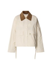 VESTE COURTE SABLE COL VELOURS FENTES LIENS MEDLAND LSP0304 CR31 BARBOUR FEMME solo