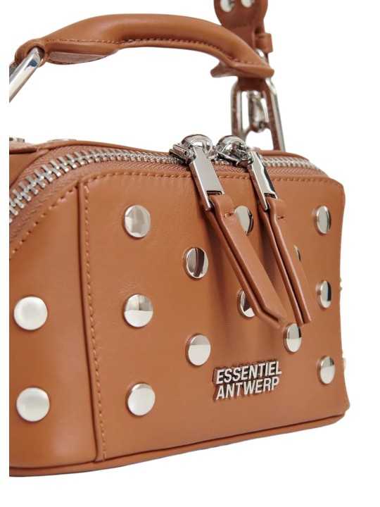 SAC JERI STUDDED MINI BOBBI BAG RAW SIENNE CAMEL JERIRS06 ESSENTIEL ANTWERP FEMME zoom