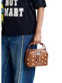 SAC JERI STUDDED MINI BOBBI BAG RAW SIENNE CAMEL JERIRS06 ESSENTIEL ANTWERP FEMME porté