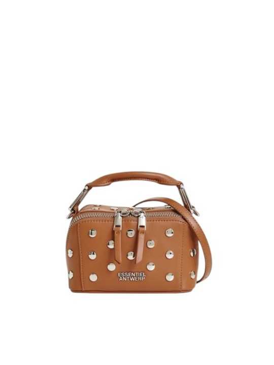 SAC JERI STUDDED MINI BOBBI BAG RAW SIENNE CAMEL JERIRS06 ESSENTIEL ANTWERP FEMME face