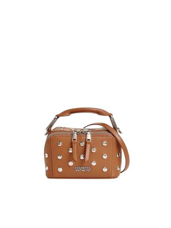 SAC JERI STUDDED MINI BOBBI BAG RAW SIENNE CAMEL JERIRS06 ESSENTIEL ANTWERP FEMME face