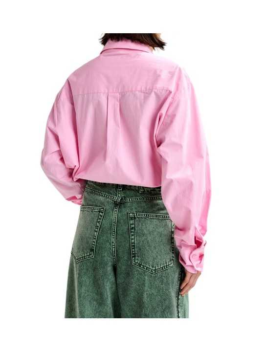 CHEMISE UNIE ROSE COL PELLE A TARTE BOUTONS BIJOUX JOMATO CO17 ESSENTIEL ANTWERP dos