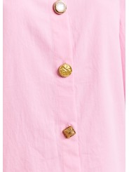 CHEMISE UNIE ROSE COL PELLE A TARTE BOUTONS BIJOUX JOMATO CO17 ESSENTIEL ANTWERP boutons