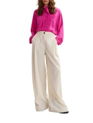 PANTALON LARGE CREME A RAYURES NOIR JOSHA WIDE LEG PANT JOSHAJ1VC ESSENTIEL ANTWERP face