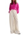 PANTALON LARGE CREME A RAYURES NOIR JOSHA WIDE LEG PANT JOSHAJ1VC ESSENTIEL ANTWERP face