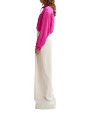 PANTALON LARGE CREME A RAYURES NOIR JOSHA WIDE LEG PANT JOSHAJ1VC ESSENTIEL ANTWERP profil