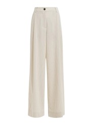 PANTALON LARGE CREME A RAYURES NOIR JOSHA WIDE LEG PANT JOSHAJ1VC ESSENTIEL ANTWERP solo