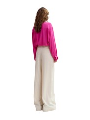 PANTALON LARGE CREME A RAYURES NOIR JOSHA WIDE LEG PANT JOSHAJ1VC ESSENTIEL ANTWERP dos