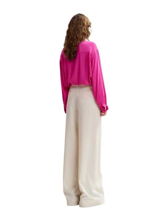 PANTALON LARGE CREME A RAYURES NOIR JOSHA WIDE LEG PANT JOSHAJ1VC ESSENTIEL ANTWERP dos