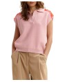 POLO JOLINE SANS MANCHES ROSE CLAIR A EPAULES ORNEES ORANGE JOLINESP19 ESSENTIEL ANTWERP face