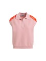 POLO JOLINE SANS MANCHES ROSE CLAIR A EPAULES ORNEES ORANGE JOLINESP19 ESSENTIEL ANTWERP solo
