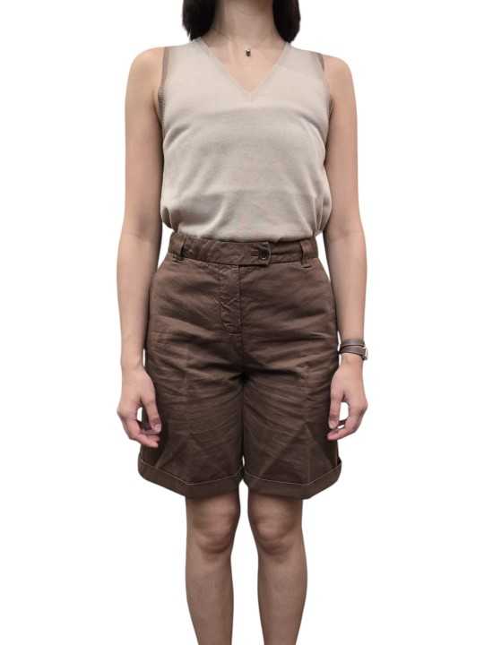 BERMUDA COTON LIN LYOCELL CHOCO BRIGITT MB372 107 MASONS FEMME Strasbourg boutique vêtements complet