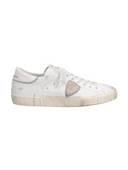 SNEAKERS PARIS CUIR BLANC LOGO CREME PRSX PRLU FG01 PHILIPPE MODEL HOMME Strasbourg boutique base