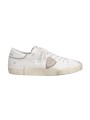 SNEAKERS PARIS CUIR BLANC LOGO CREME PRSX PRLU FG01 PHILIPPE MODEL HOMME Strasbourg boutique base