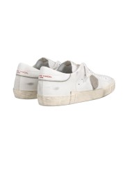 SNEAKERS PARIS CUIR BLANC LOGO CREME PRSX PRLU FG01 PHILIPPE MODEL HOMME Strasbourg boutique spoiler