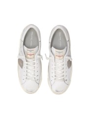 SNEAKERS PARIS CUIR BLANC LOGO CREME PRSX PRLU FG01 PHILIPPE MODEL HOMME Strasbourg boutique dessus