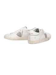 SNEAKERS PARIS CUIR BLANC LOGO CREME PRSX PRLU FG01 PHILIPPE MODEL HOMME