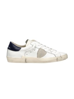 Sneakers Paris cuir blanc spoiler navy PRSX PRLU VZ03 Philippe Model homme boutique Strasbourg baskets base