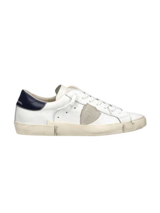Sneakers Paris cuir blanc spoiler navy PRSX PRLU VZ03 Philippe Model homme boutique Strasbourg baskets base