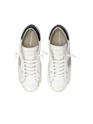 Sneakers Paris cuir blanc spoiler navy PRSX PRLU VZ03 Philippe Model homme boutique Strasbourg baskets dessus