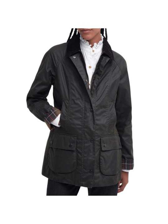 VESTE BEADNELL VERT OLIVE LWX 0668 OL71 BARBOUR FEMME STRASBOURG face