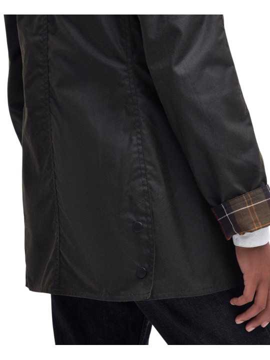 VESTE BEADNELL VERT OLIVE LWX 0668 OL71 BARBOUR FEMME STRASBOURG détail dos