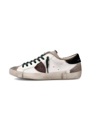 SNEAKERS PARIS BLANC SPOILER NOIR LOGO BRUN PRLU WX55 PHILIPPE MODEL HOMME Strasbourg boutique shop store online baskets vue