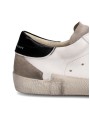 SNEAKERS PARIS BLANC SPOILER NOIR LOGO BRUN PRLU WX55 PHILIPPE MODEL HOMME Strasbourg boutique shop store online baskets spoiler
