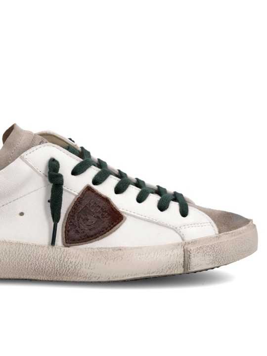 SNEAKERS PARIS BLANC SPOILER NOIR LOGO BRUN PRLU WX55 PHILIPPE MODEL HOMME Strasbourg boutique shop store online baskets logo