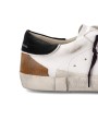 SNEAKERS PARIS CUIR BLANC LOGO ARGENT ORANGE PRLU WX58 PHILIPPE MODEL HOMME baskets boutique Strasbourg store shop spoiler