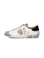 SNEAKERS PARIS CUIR BLANC SPOILER GLITER NOIR PRLD VG09 PHILIPPE MODEL FEMME boutique Strasbourg shop store online baskets vue
