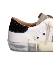 SNEAKERS PARIS CUIR BLANC SPOILER GLITER NOIR PRLD VG09 PHILIPPE MODEL FEMME boutique Strasbourg shop store online baskets arr