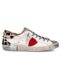 Sneakers Paris cuir blanc spoiler léopard Philippe Model Femme PRLD VXA1 baskets boutique Strasbourg online store shop front