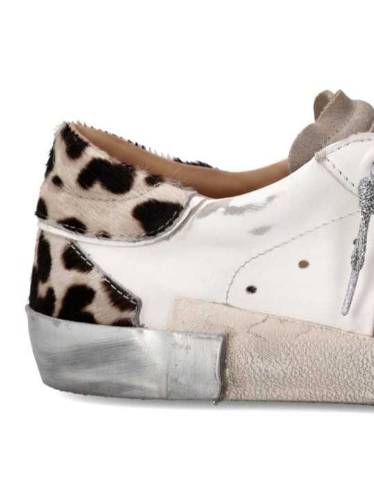 Sneakers Paris cuir blanc spoiler léopard Philippe Model Femme PRLD VXA1 baskets boutique Strasbourg online store shop arr