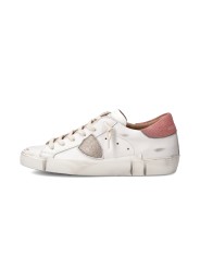 Sneakers Paris cuir blanc spoiler rose Philippe Model Femme PRLD VD05 Strasbourg boutique shop store online baskets in