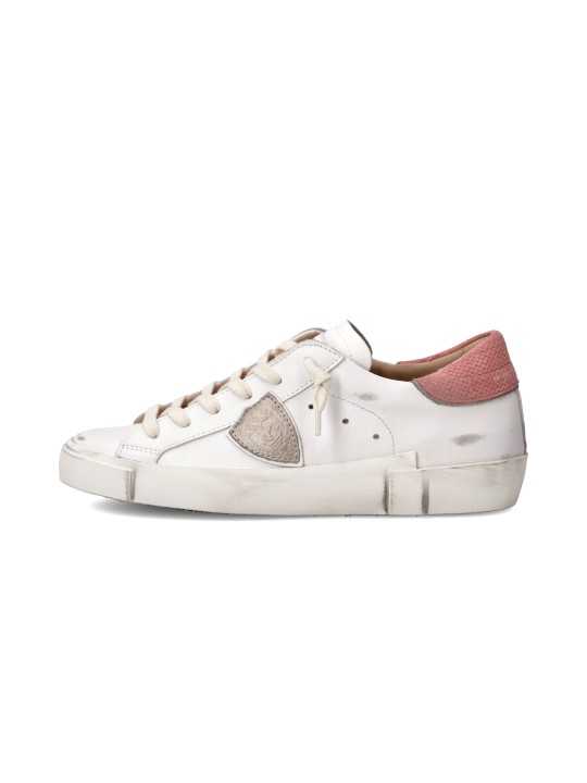 Sneakers Paris cuir blanc spoiler rose Philippe Model Femme PRLD VD05 Strasbourg boutique shop store online baskets in