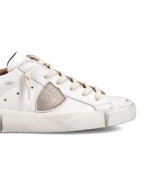 Sneakers Paris cuir blanc spoiler rose Philippe Model Femme PRLD VD05 Strasbourg boutique shop store online baskets logo