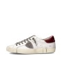 SNEAKERS PARIS CUIR BLANC SPOILER ROUGE PRLU V038 PHILIPPE MODEL HOMME baskets boutique Strasbourg shop store online vue