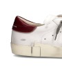 SNEAKERS PARIS CUIR BLANC SPOILER ROUGE PRLU V038 PHILIPPE MODEL HOMME baskets boutique Strasbourg shop store online spoiler