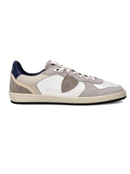 SNEAKERS PGAL CUIR BLANC SUEDE TAUPE PGLU VD02 PHILIPPE MODEL HOMME boutique Strasbourg baskets shop store online front