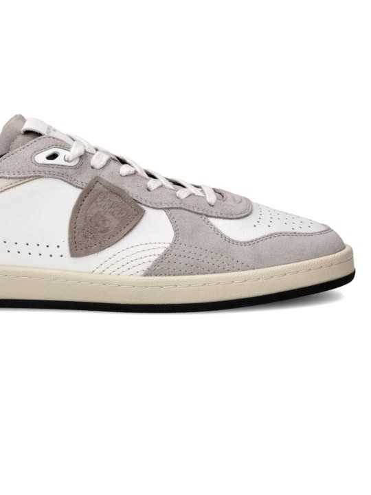 SNEAKERS PGAL CUIR BLANC SUEDE TAUPE PGLU VD02 PHILIPPE MODEL HOMME boutique Strasbourg baskets shop store online logo