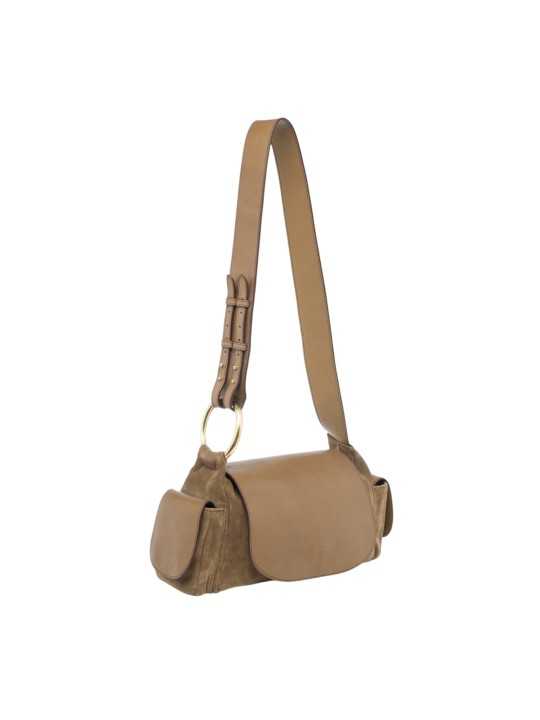 SAC MARINE VIGNE EN CUIR TAUPE CLARIS VIROT bag Strasbourg boutique shop store online-MAR-CUI-TAU-4657A profil