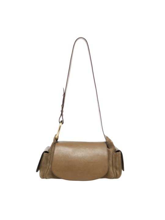 SAC MARINE VIGNE EN CUIR TAUPE CLARIS VIROT bag Strasbourg boutique shop store online-MAR-CUI-TAU-4657A front