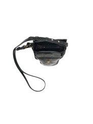 Porte téléphone suède cuir damier noir Misha Claris Virot 4539 MISHA CHECK EMBOSSE NOIR boutique Strasbourg shop store sac vue