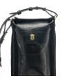 Porte téléphone suède cuir damier noir Misha Claris Virot 4539 MISHA CHECK EMBOSSE NOIR boutique Strasbourg shop store sac zoom