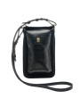 Porte téléphone suède cuir damier noir Misha Claris Virot 4539 MISHA CHECK EMBOSSE NOIR boutique Strasbourg shop store sac front