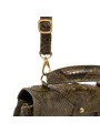 Sac à main Louise python soufflet suède kaki Claris Virot 4672 boutique Strasbourg bag shop store online zoom